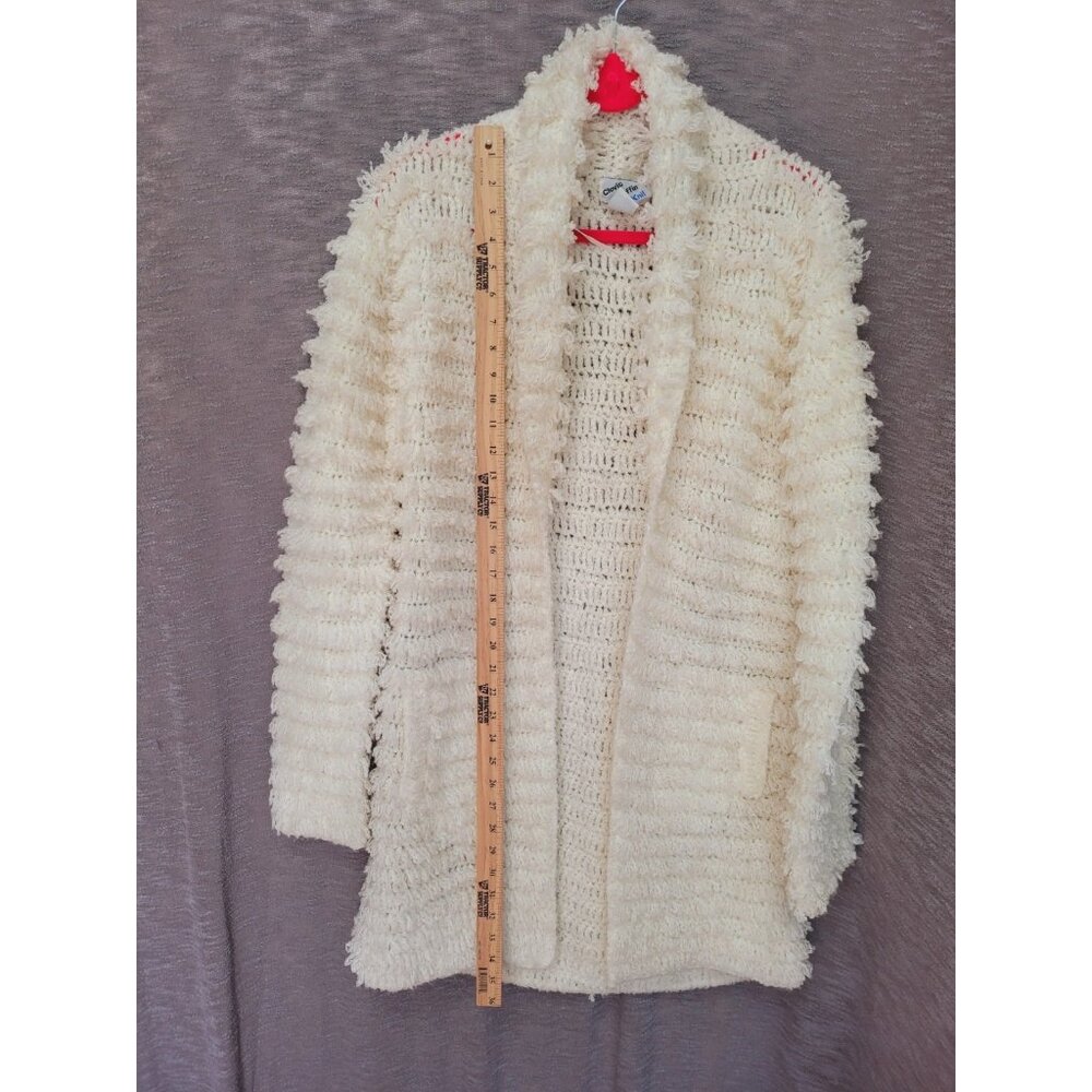 Vintage 80s Clovis Ruffin Shag Cardigan Sweater Coat Womens Medium Open Long - Picture 2 of 13